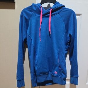 RBX Blue Cowl Neck Sweater with Pink Drawstrings